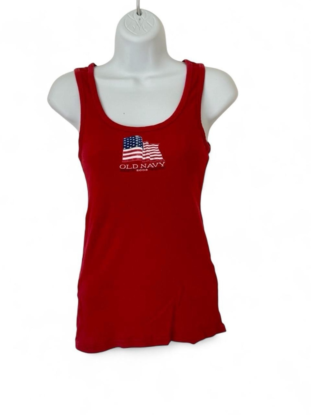 Vintage 2005 Old Navy Red Flag Tank Top Medium